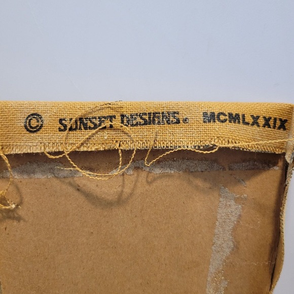 1979 Vintage Sunset Design Finished Farmhouse Cottage Prairie core Needlepoint - Picture 3 of 4